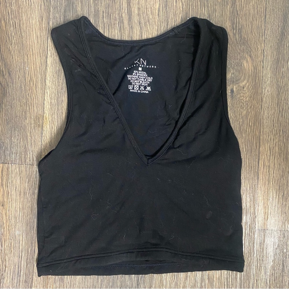 Klassy Network Black V-Neck Brami Crop